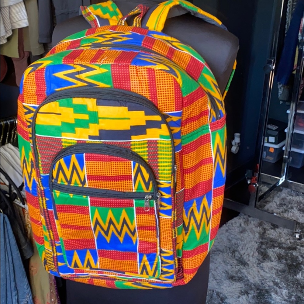 Handmade UNISEX African Kente Cloth Backpack